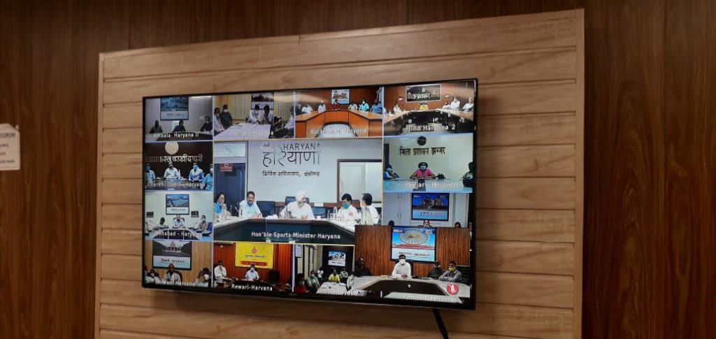 yamunanagar hulchul यमुनानगर हलचल sports minister video conference